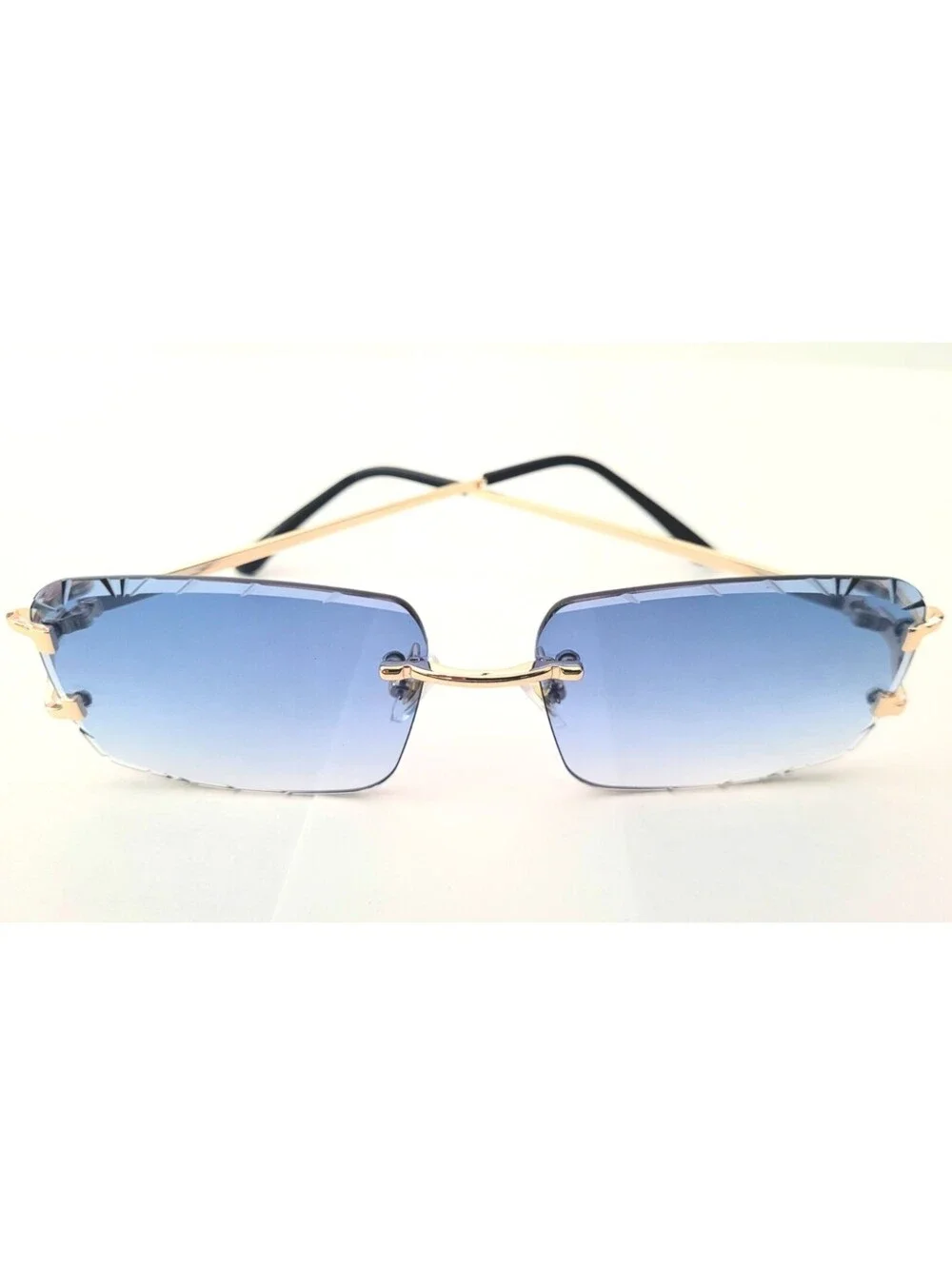 Piccadilly Gld Blu Gradient C Diamond Cut Designer Sunglass